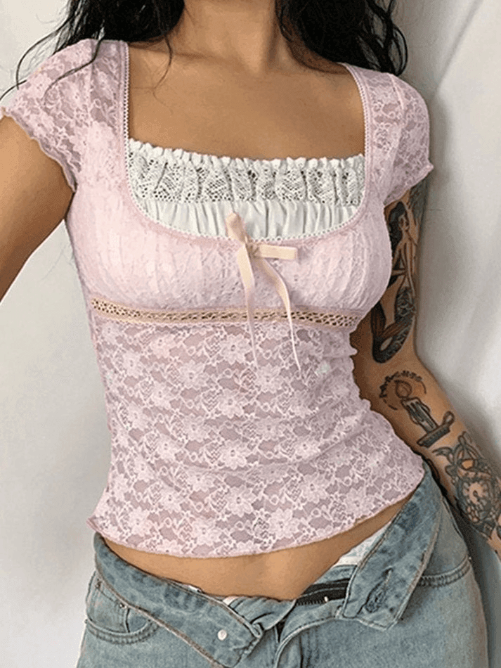 Lace Crop Blouse - AnotherChill