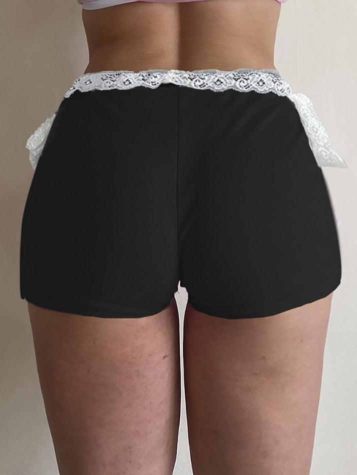 Lace Tie Bow Low-Rise Shorts - AnotherChill