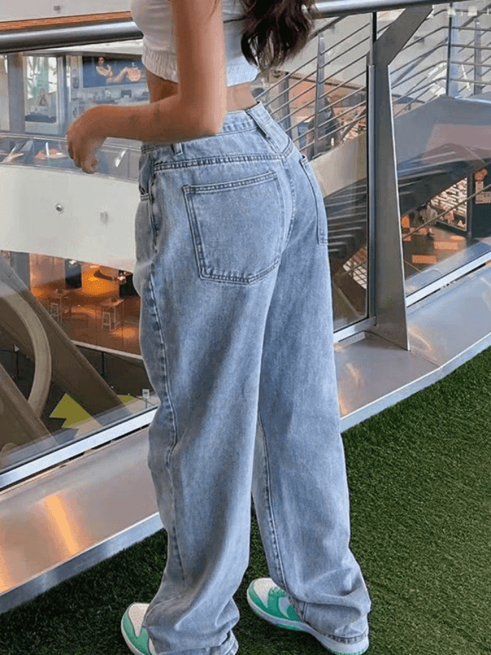 Light Wash Denim Boyfriend Jeans - AnotherChill