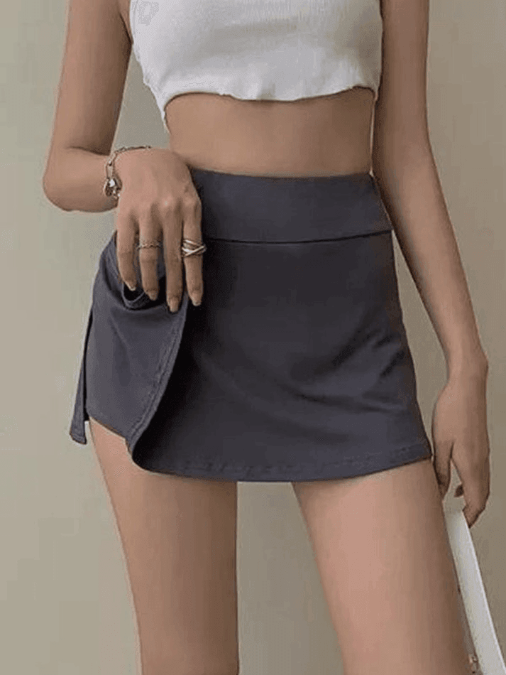 Lined Split Tennis Mini Skirt - AnotherChill