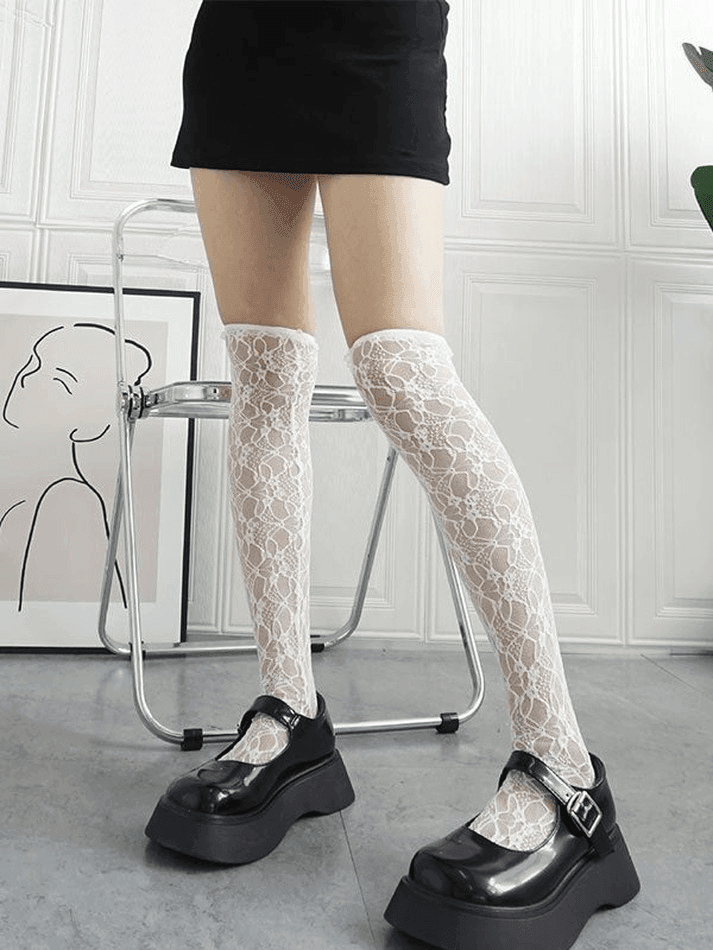 Lolita Lace Knee High Socks - AnotherChill