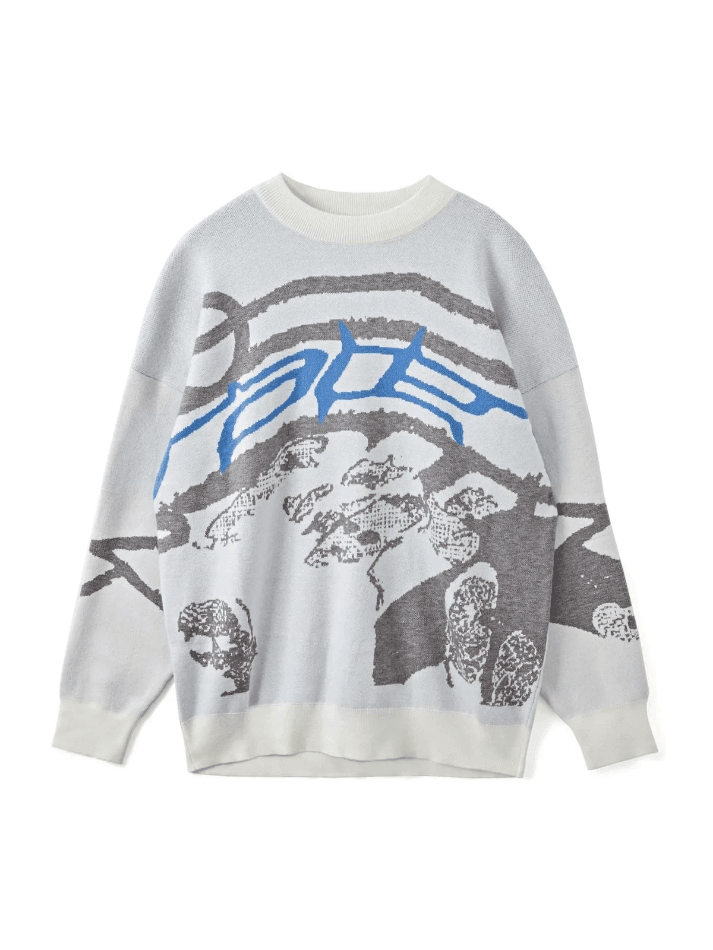 Long Sleeve Jacquard Crew Neck Sweater - AnotherChill