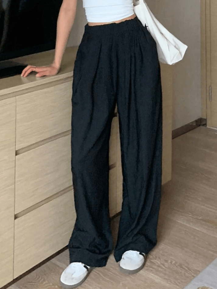 Loose Elastic Straight Leg Lounge Pants - AnotherChill