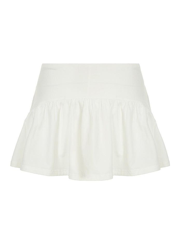 Low-Rise Ruched A-Line Mini Skirt - AnotherChill