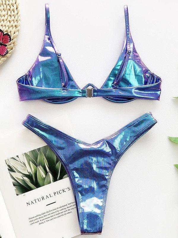 Metallic Underwire Bikini Set - AnotherChill