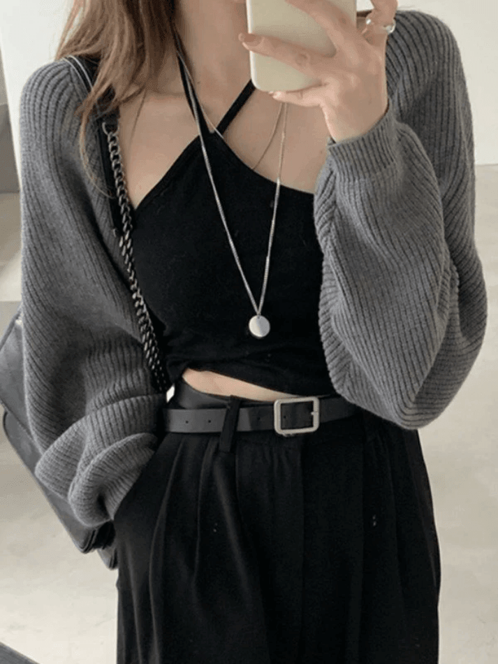 Open Front Bolero Knit Cardigan - AnotherChill