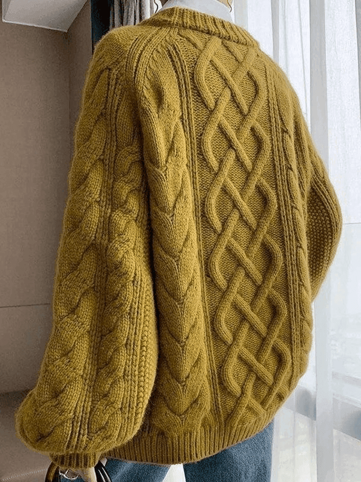 Oversized Cable Knit Sweater - AnotherChill