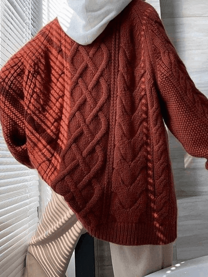 Oversized Cable Knit Sweater - AnotherChill