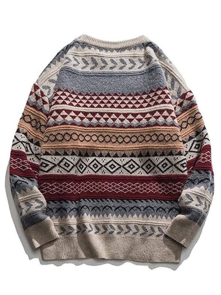 Oversized Mixed Jacquard Sweater - AnotherChill