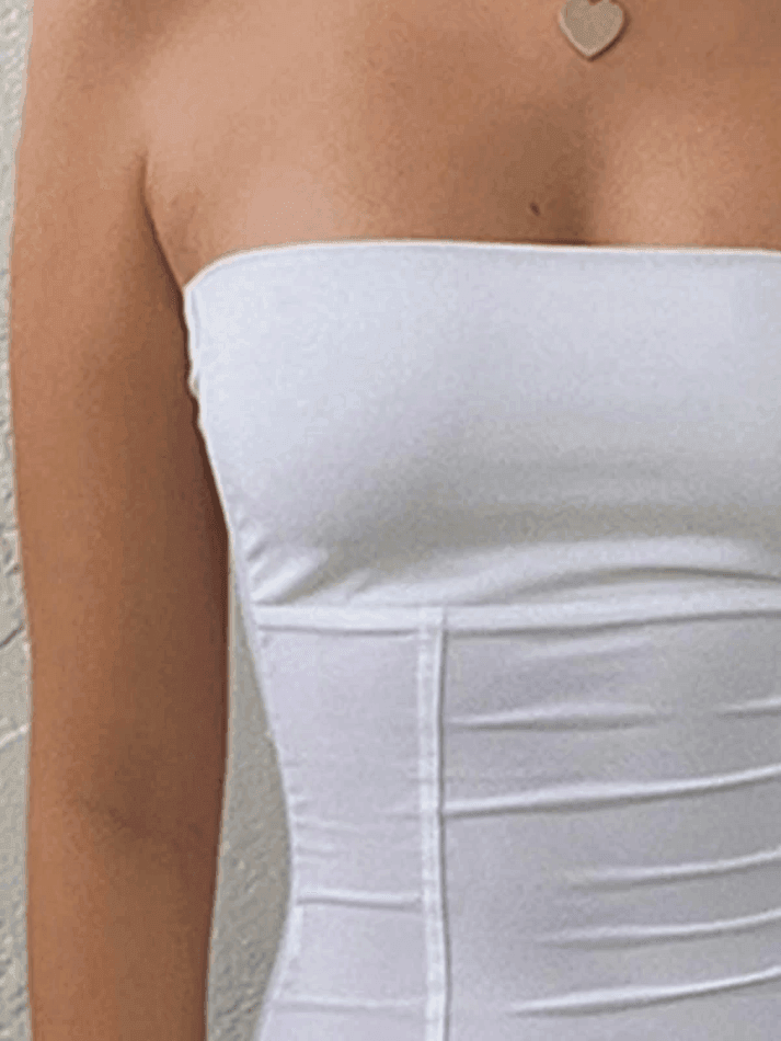 Paneled Solid Color Bandeau Top - AnotherChill