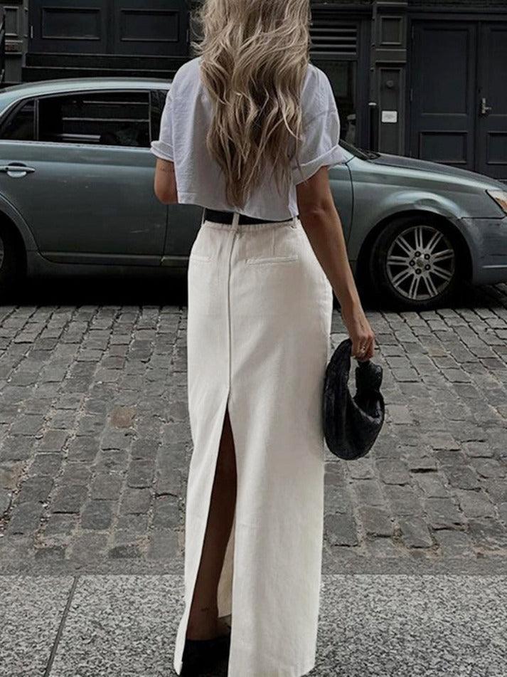 Parisian Slit Maxi Skirt - AnotherChill