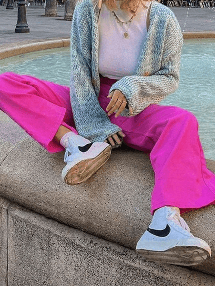 Pink Casual Relaxed Boyfriend Jeans - AnotherChill