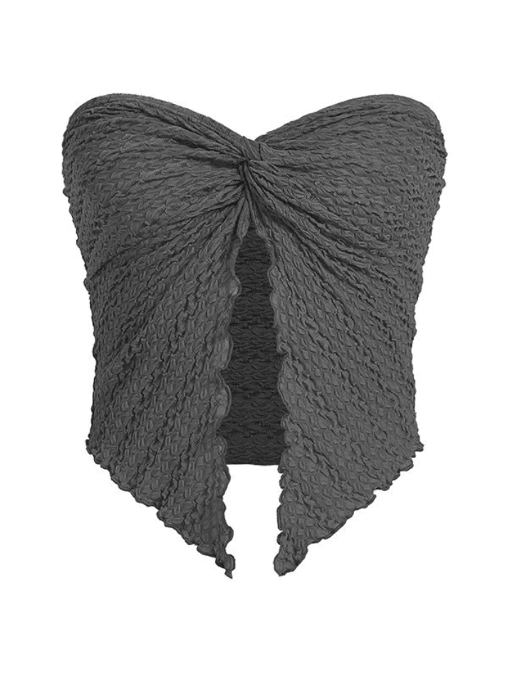Pleated Halter Bandeau Top - AnotherChill