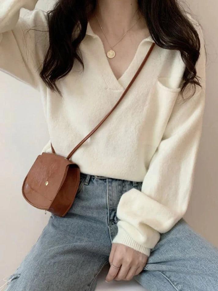 Pocket Crop Knit Sweater - AnotherChill