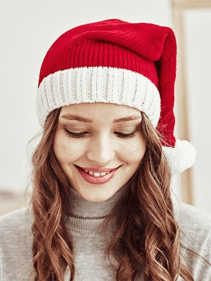 Pom Pom Crochet Knit Christmas Hat - AnotherChill