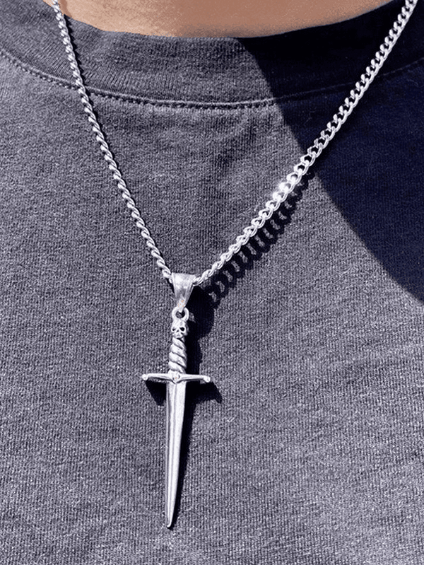 Punk Skeleton Dagger Pendant Necklace - AnotherChill