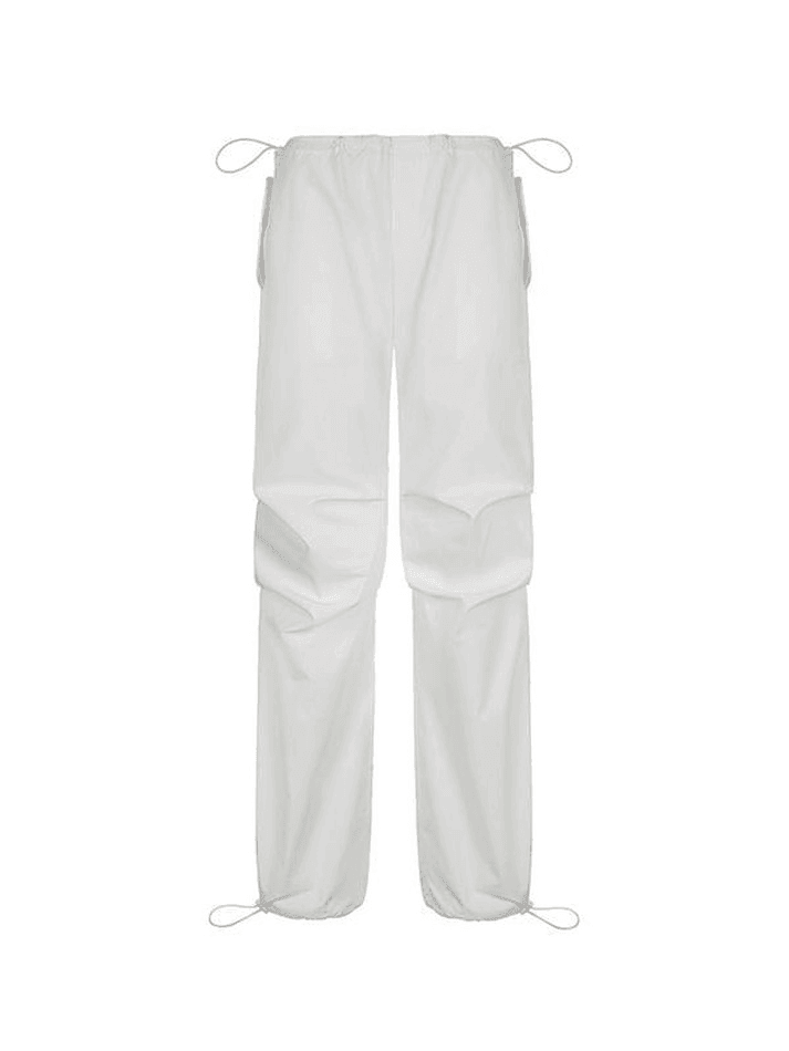 Relaxed Drawstring Low Waist Cargo Pants - AnotherChill