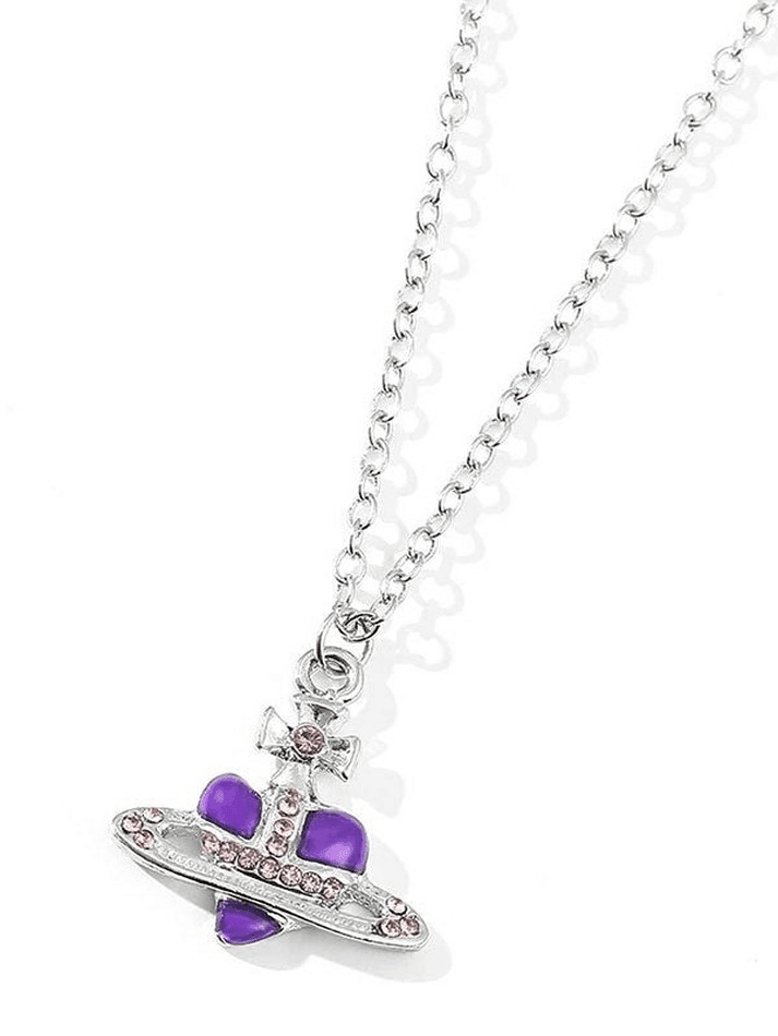 Rhinestone Cross Heart Pendant Necklace - AnotherChill