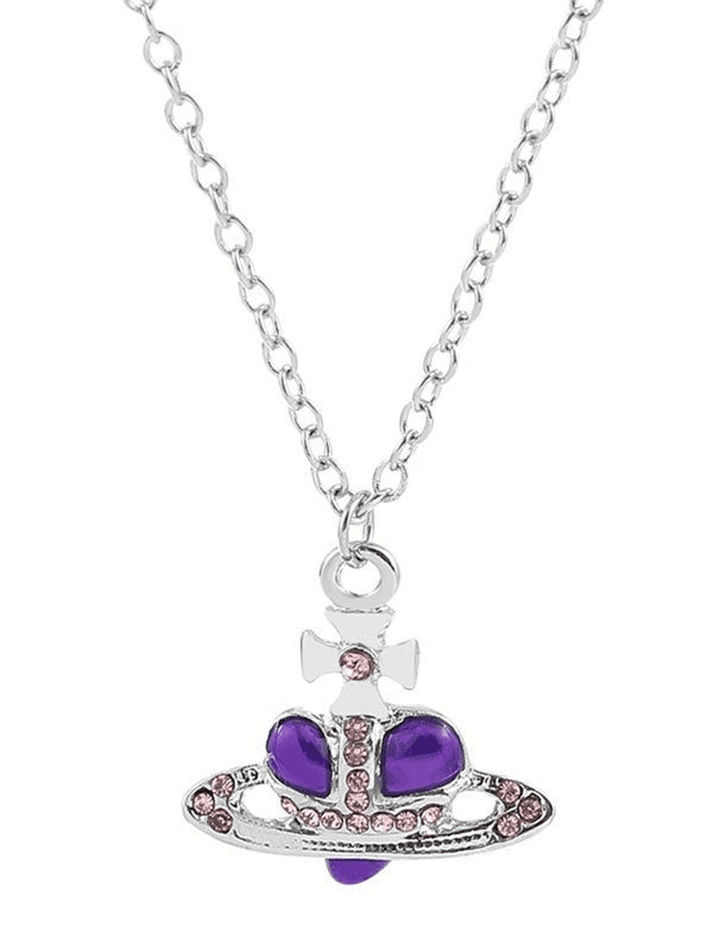 Rhinestone Cross Heart Pendant Necklace - AnotherChill