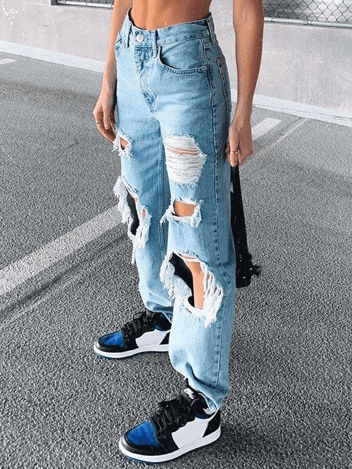 Ripped Boyfriend Jeans - AnotherChill