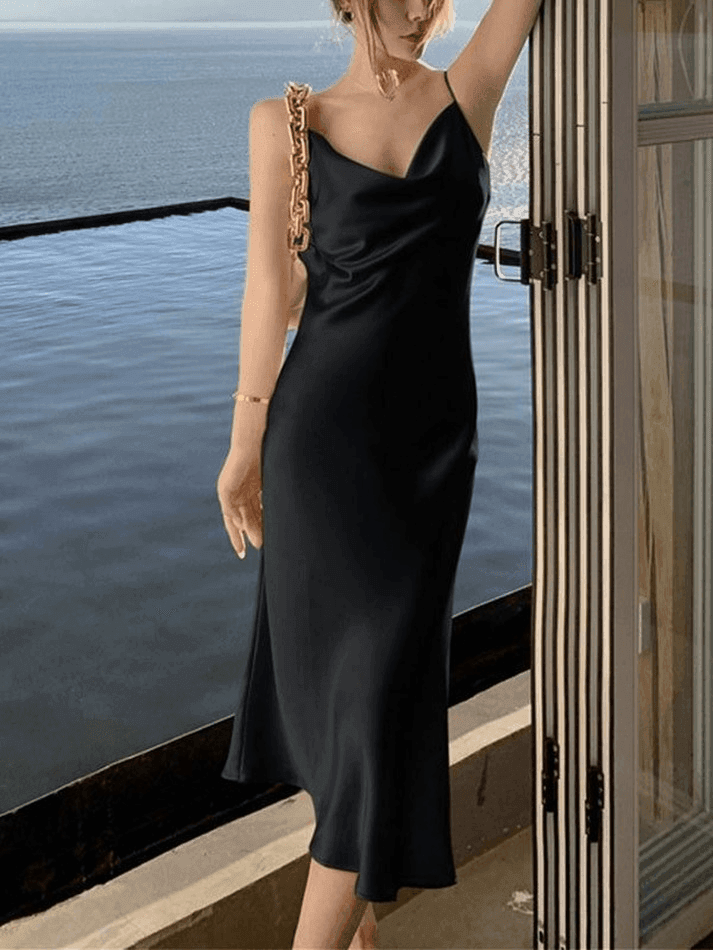 Satin Slip Maxi Dress - AnotherChill