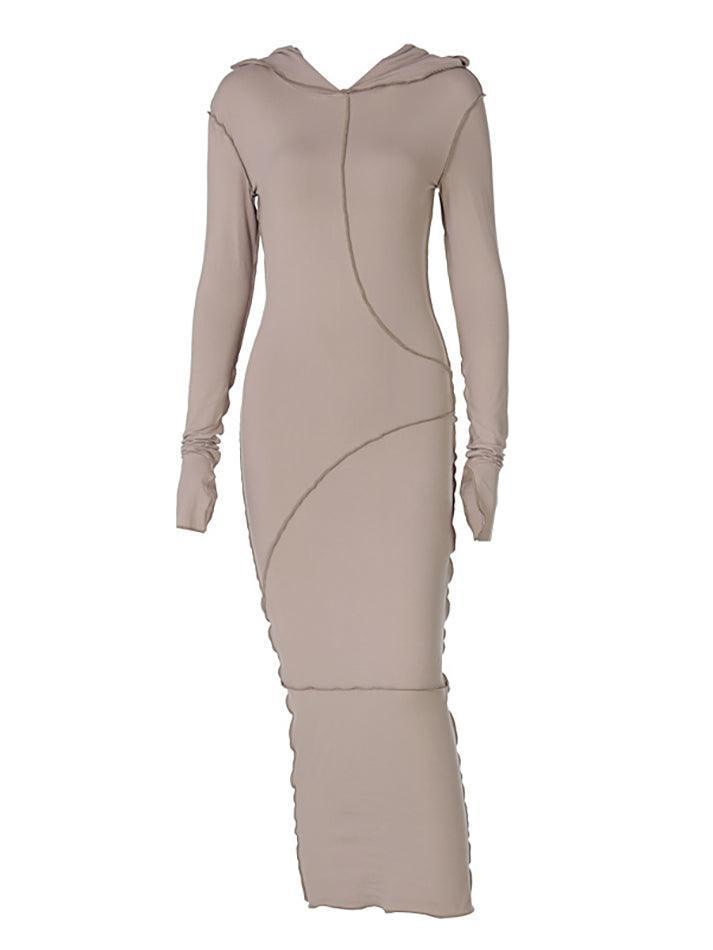 Seam Detail Hooded Maxi Dress - AnotherChill