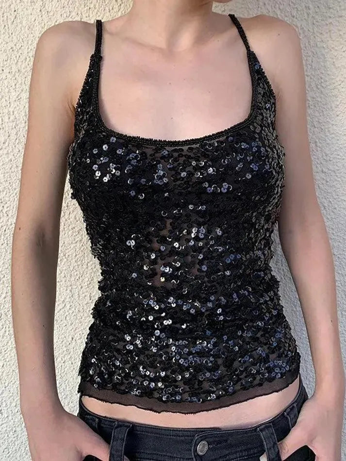 Sequin Mesh Cami Top - AnotherChill