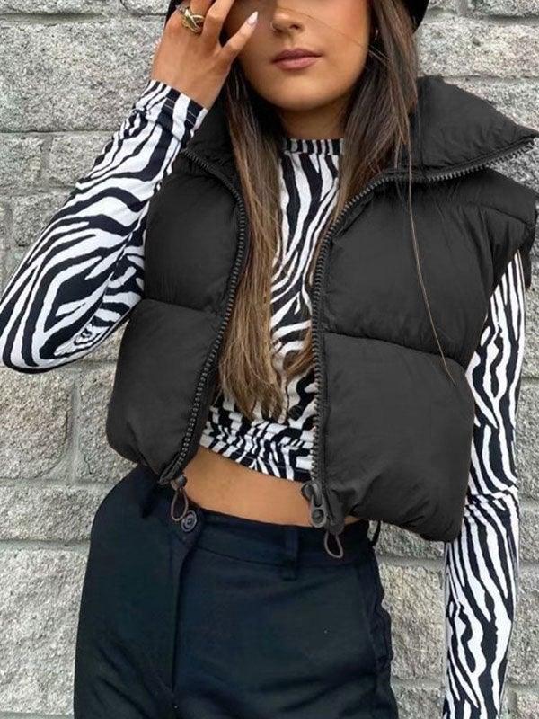 Sleeveless Cropped Puffer Jacket - AnotherChill