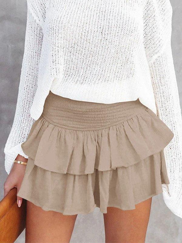 Smock Tiered Ruffle Mini Skirt - AnotherChill