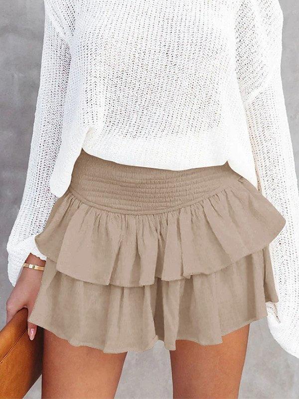 Smock Tiered Ruffle Mini Skirt - AnotherChill