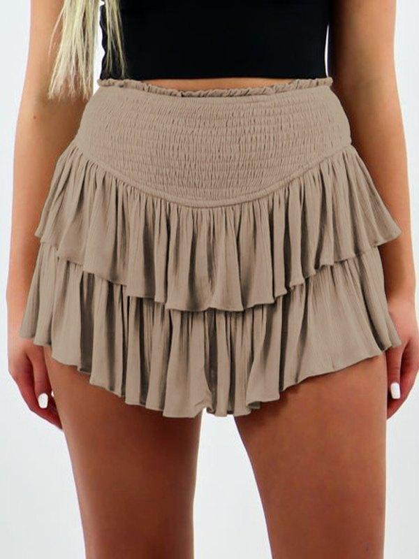 Smock Tiered Ruffle Mini Skirt - AnotherChill