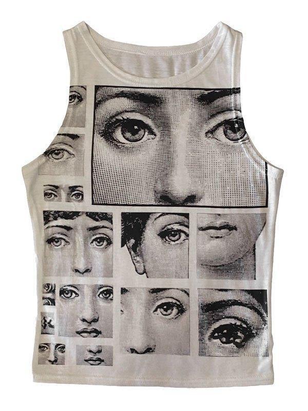 Staring Eye Graphic Crop Tank Top AnotherChill