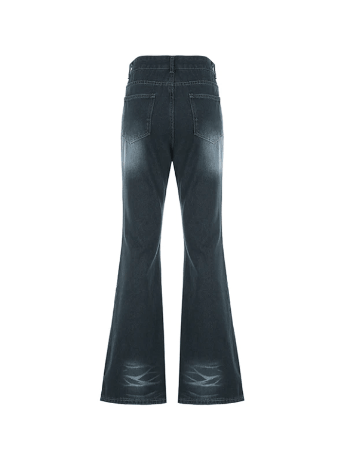 Street Vintage Washed Gradient Bootcut Jeans - AnotherChill