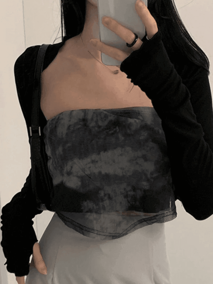 Thumb Hole Design Bolero Knit Top - AnotherChill