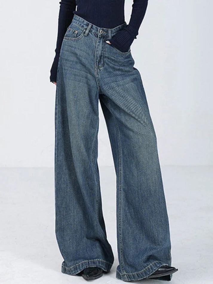 Versatile Vintage Blue High Rise Boyfriend Jeans - AnotherChill