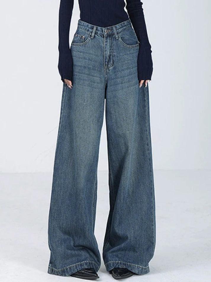 Versatile Vintage Blue High Rise Boyfriend Jeans - AnotherChill