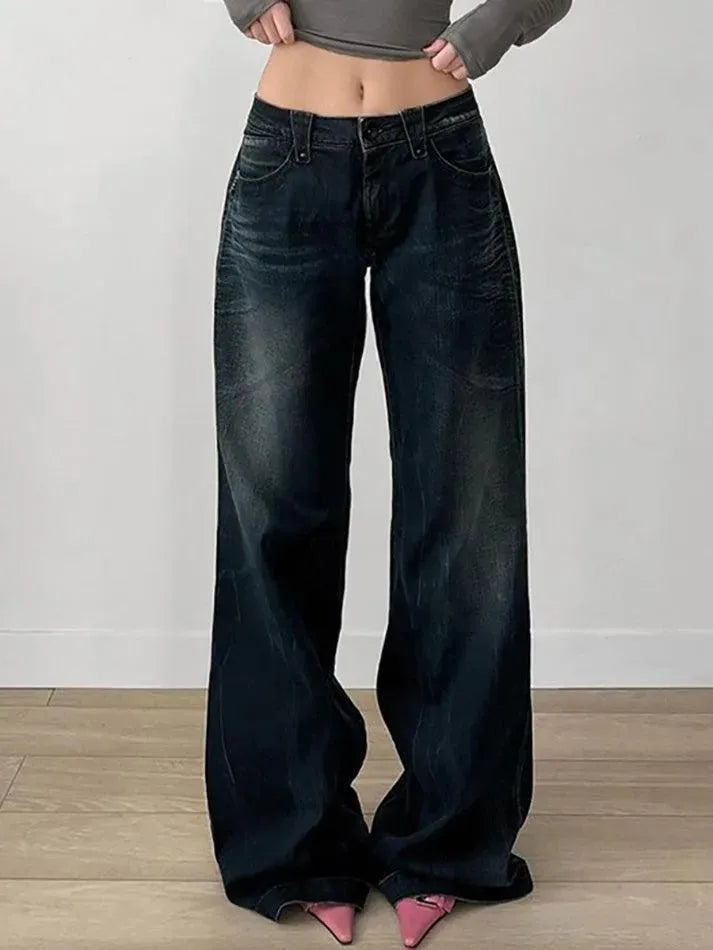 Vintage Basic Low-Rise Loose Jeans - AnotherChill