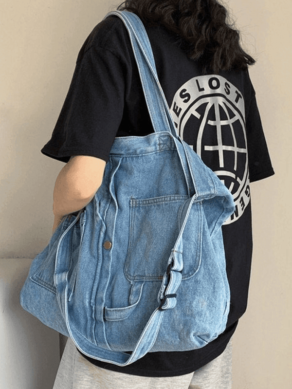 Vintage Denim Large Shopper Bag - AnotherChill