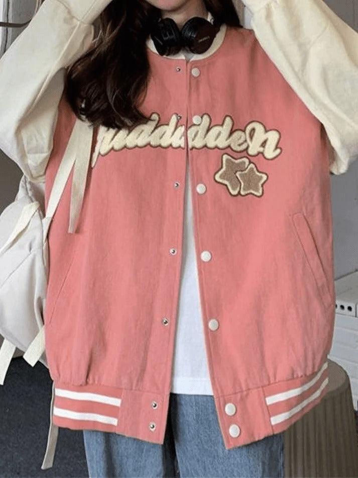 Vintage Embroidery Varsity Jacket - AnotherChill