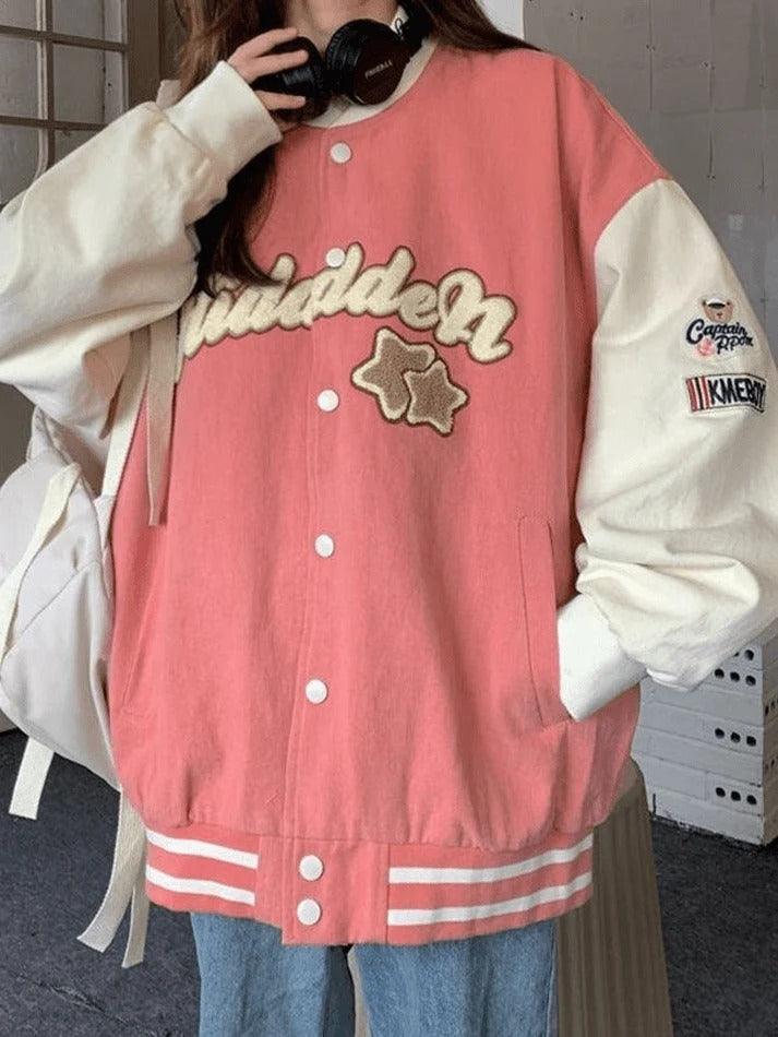 Vintage Embroidery Varsity Jacket - AnotherChill