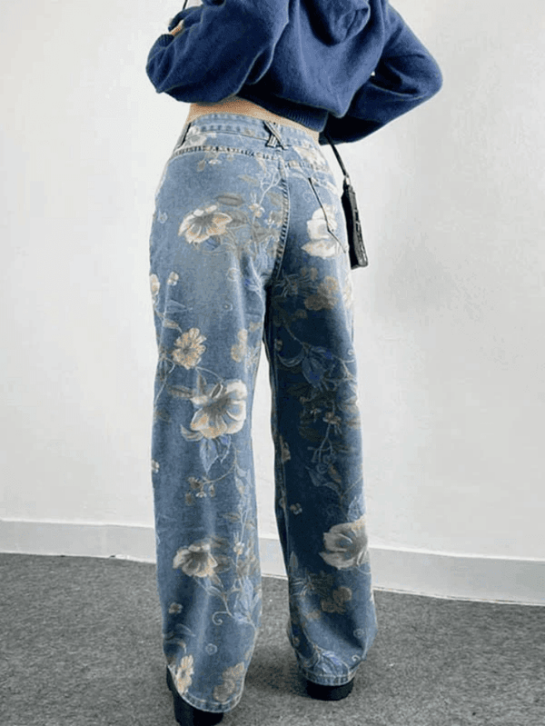 Vintage Floral Baggy Boyfriend Jeans - AnotherChill