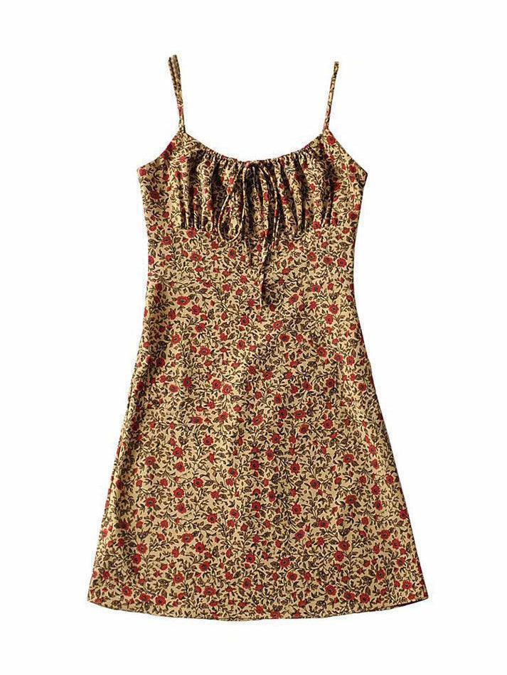 Vintage Floral Slip Mini Dress - AnotherChill