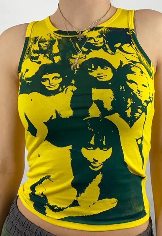 Vintage Girl Graphic Crop Tank Top - AnotherChill