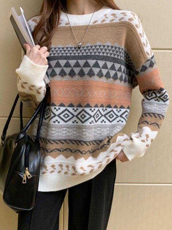 Vintage Jacquard Knit Sweater - AnotherChill