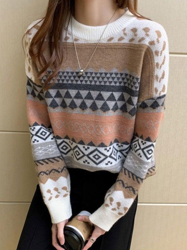 Vintage Jacquard Knit Sweater - AnotherChill