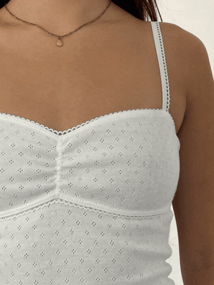 Vintage Lace Trim Crop Cami Top - AnotherChill