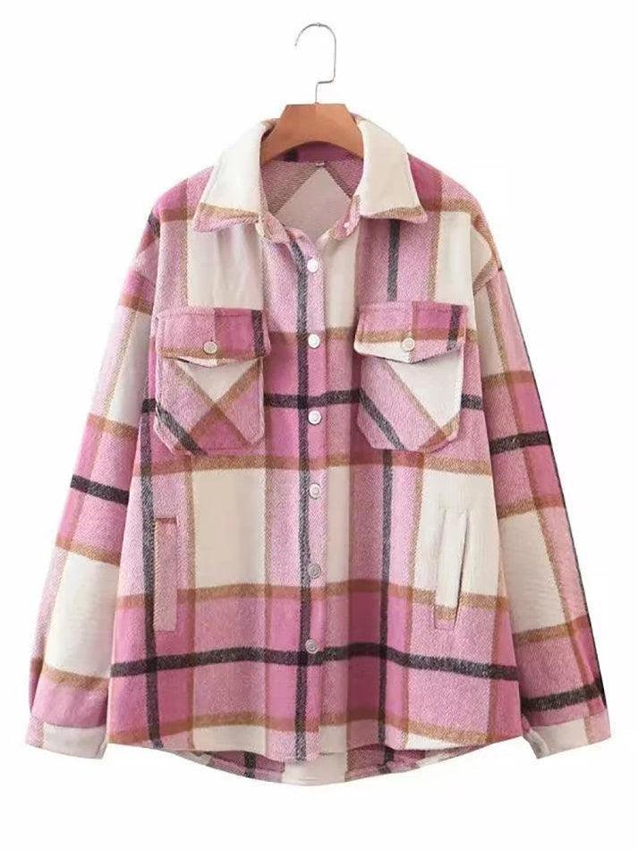 Vintage Pockets Oversized Plaid Shacket - AnotherChill