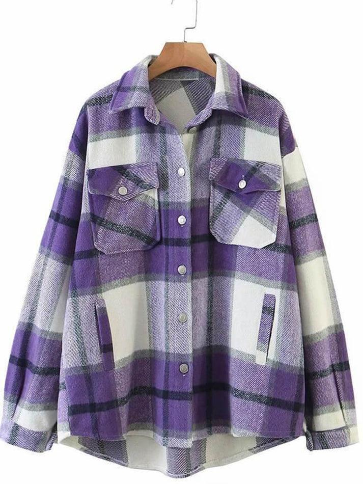 Vintage Pockets Oversized Plaid Shacket - AnotherChill