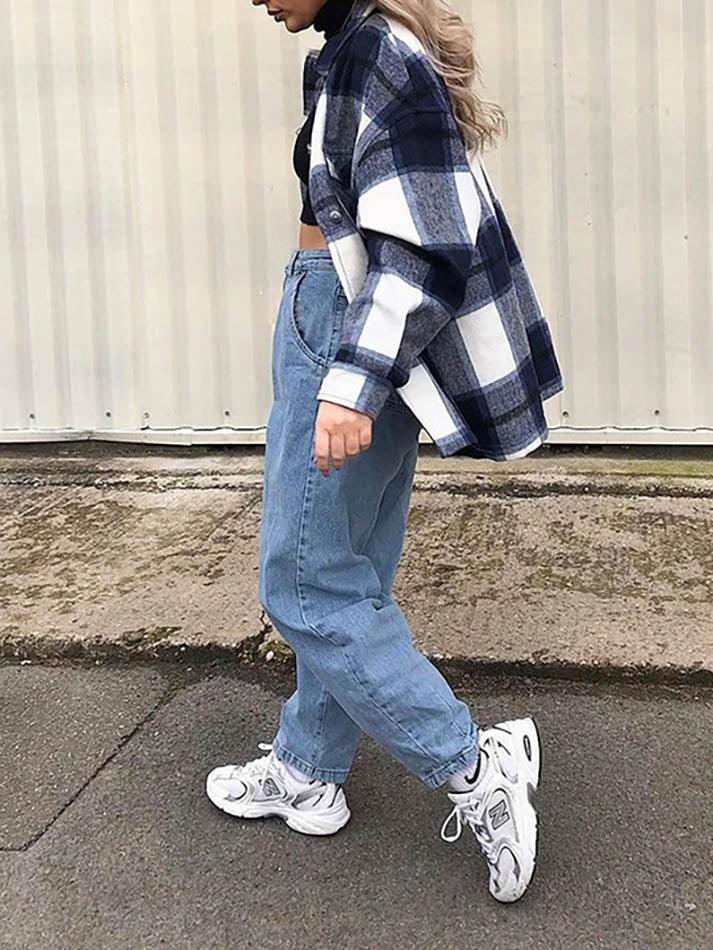 Vintage Pockets Oversized Plaid Shacket - AnotherChill