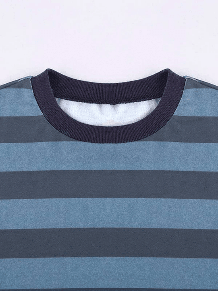 Vintage Striped Oversized Pullover Sweatshirt - AnotherChill